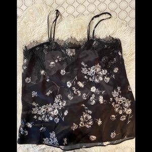 CAMI NYC black daisy print tank XS